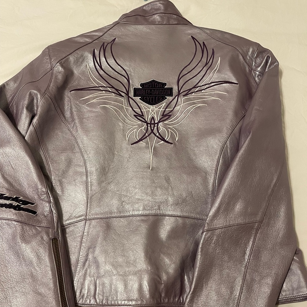 Harley-Davidson Purple Leather Motorcycle Jacket